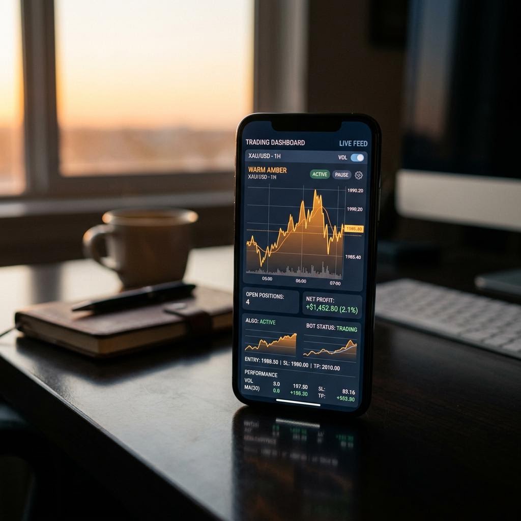 Zrivalendu Trading-Dashboard auf Smartphone